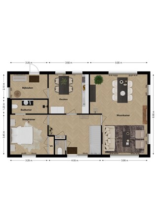 Schoolstraat 6, 4283 GC Giessen - Plattegrond Schoolstraat 6 Giessen Beagane grond optie.jpg