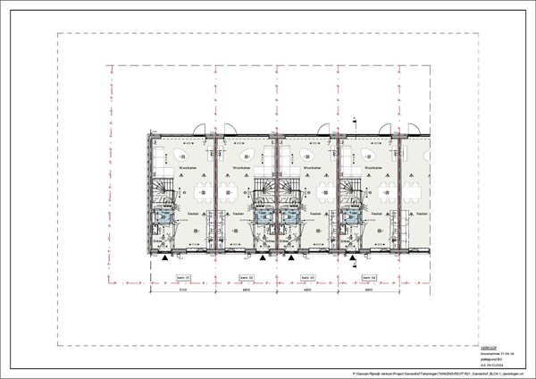 Parallelweg Bouwnummer 2, 4283 GR Giessen - Plattegrond Rijwoningen Begane grond bnr. 1-4.jpg