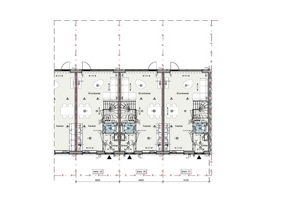 Parallelweg Bouwnummer 2, 4283 GR Giessen - Plattegrond Rijwoningen Begane grond bnr. 5-7.jpg