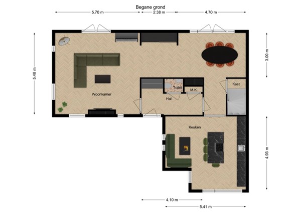 Biljarter 11, 5146 EP Waalwijk - 1 - Plattegrond begane grond.jpg