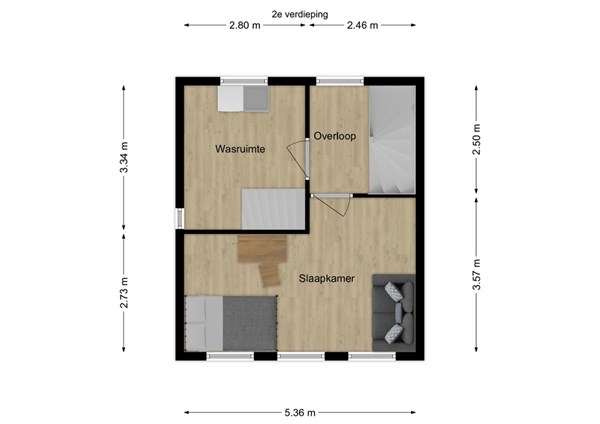 Biljarter 11, 5146 EP Waalwijk - 3 - Plattegrond 2e verdieping.jpg