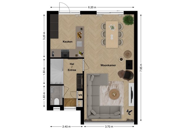 Dokter Oosteromstraat 14, 4281 LD Andel - Plattegrond Dokter Oosteromstraat 14 Andel Begane grond.jpg