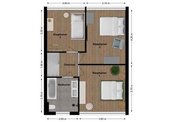 Dokter Oosteromstraat 14, 4281 LD Andel - Plattegrond Dokter Oosteromstraat 14 Andel Verdieping.jpg