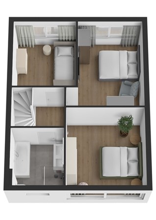 Dokter Oosteromstraat 14, 4281 LD Andel - Plattegrond 3D Dokter Oosteromstraat 14 Andel Verdieping.jpg