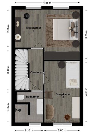 Gulderling 5, 4281 JE Andel - Plattegrond Gulderling 5 Andel Verdieping.jpg