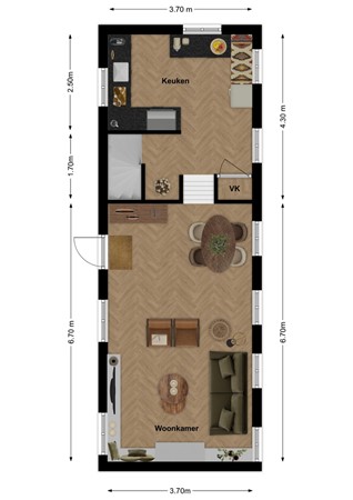 Kerkstraat 4, 4285 BB Woudrichem - Plattegrond Kerkstraat 4 Wourdichem Verdieping.jpg