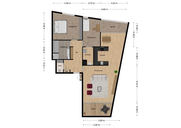 Cortembergstraat 123, 5144 CC Waalwijk - 1 - Plattegrond.jpg