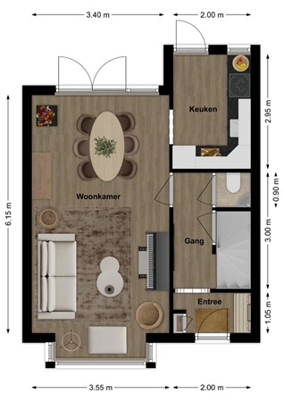 Wierinxwal 9, 4251 XK Werkendam - Plattegrond Wierinxwal 9 Werkendam Begane grond.jpg