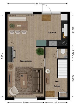 Loevestein 39, 4254 EH Sleeuwijk - Plattegrond Loevestein 39 Sleeuwijk Begane grond.jpg