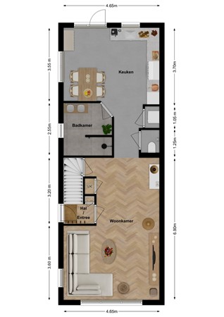 Buitenkade 20, 4273 GR Hank - Plattegrond Buitenkade 20 Hank Begane grond.jpg