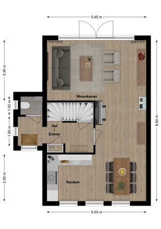 Bellefleur 8, 4281 JB Andel - Plattegrond Bellefleur 8 Andel Begane grond.jpg