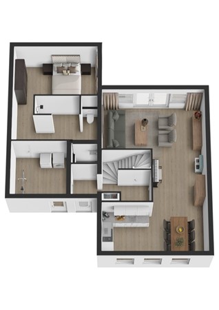 Bellefleur 8, 4281 JB Andel - Plattegrond 3D Bellefleur 8 Andel Begane grond optie.jpg