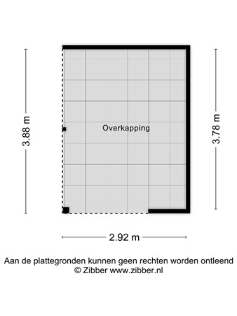 Steurstraat 53, 4285 XE Woudrichem - Plattegrond Steurstraat 53 Woudrichem Overkapping.jpg
