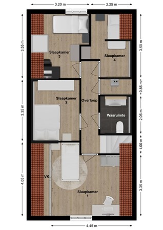 Burgemeester van der Schansstraat 49, 4281 LH Andel - Plattegrond Burgemeester van der Schansstraat 49 Andel Verdieping.jpg