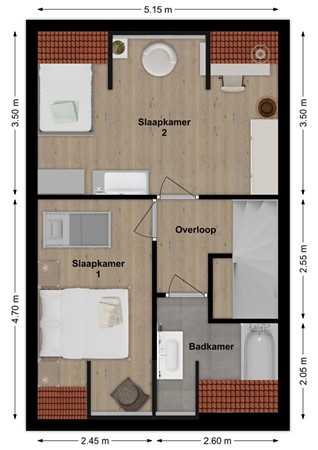 Altena's Laantje 1E, 4286 BD Almkerk - Plattegrond Altena's Laantje 1E Almkerk Verdieping.jpg
