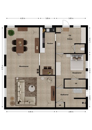 Maasdijk 14, 4283 GA Giessen - Plattegrond Maasdijk 14 Giessen Appartement.jpg