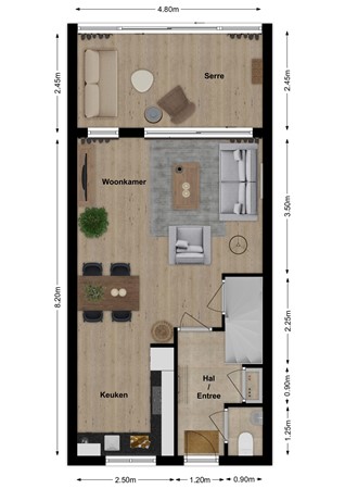 Vogelenzang 63, 4261 ZD Wijk en Aalburg - Plattegrond Vogelenzang 63 Wijk en Aalburg Begane grond.jpg