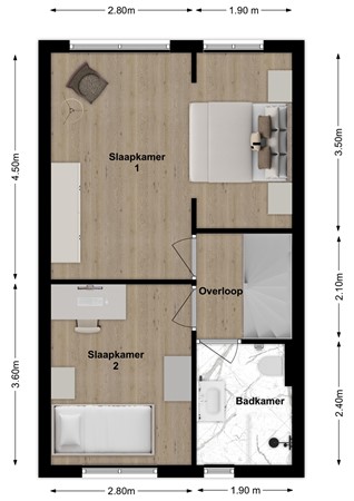 Vogelenzang 63, 4261 ZD Wijk en Aalburg - Plattegrond Vogelenzang 63 Wijk en Aalburg Verdieping.jpg