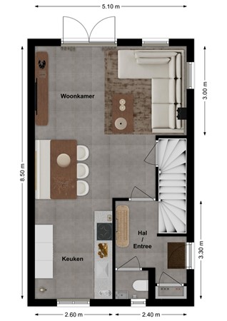 Kastanjestraat 31, 4266 EJ Eethen - Plattegrond Kastanjestraat 31 Eethen Begane grond.jpg