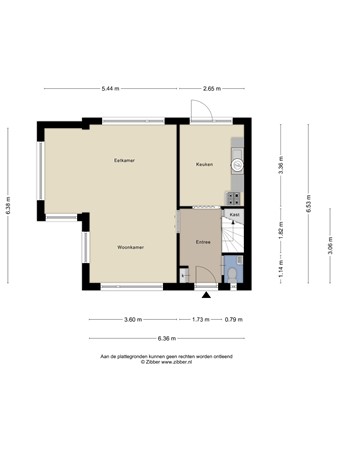 Burgemeester van Rijswijkstraat 8, 4285 XW Woudrichem - Plattegrond Burgemeester van Rijswijkstraat 8 Woudrichem Begane grond.jpg