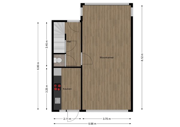 Dokter Slotstraat 1, 2957 AJ Nieuw-Lekkerland - Plattegrond begane grond