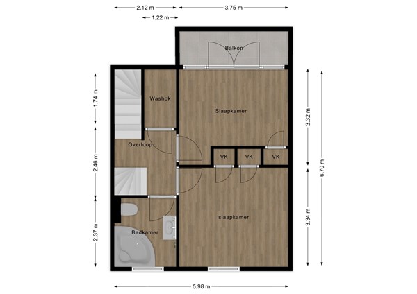Dokter Slotstraat 1, 2957 AJ Nieuw-Lekkerland - Plattegrond verdieping