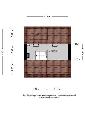 Hoogtstraat 26, 3341 XG Hendrik-Ido-Ambacht - Plattegrond Hoogstraat 26 Hendrik Ido Ambacht Zolder.jpg