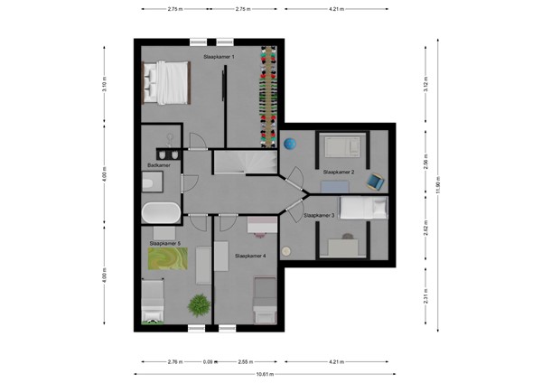 Burgemeester van der Lelystraat 3A, 4285 BH Woudrichem - Plattegrond verdieping.jpg