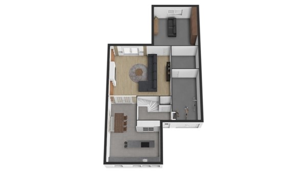 Burgemeester van der Lelystraat 3A, 4285 BH Woudrichem - Plattegrond 3d Begane grond.jpg