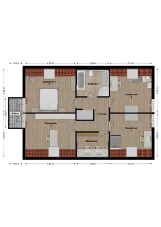Ds. Talmalaan 4, 4281 KN Andel - Plattegrond Ds. Talmalaan 4 Andel Verdieping.jpg