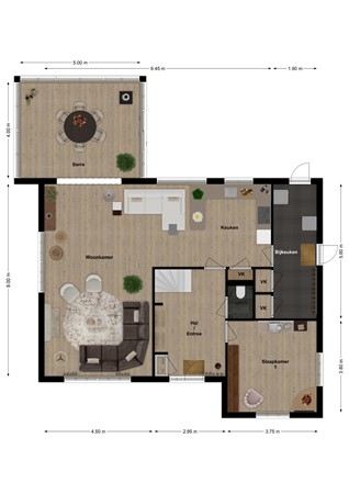 Ds. Talmalaan 4, 4281 KN Andel - Plattegrond Ds. Talmalaan 4 Andel Begane grond.jpg