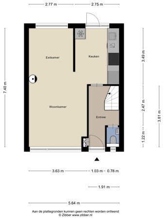Postelstraat 27, 4251 HA Werkendam - Plattegrond Postelstraat 27 Werkendam Begane grond.jpg