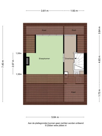 Postelstraat 27, 4251 HA Werkendam - Plattegrond Postelstraat 27 Werkendam Zolder.jpg