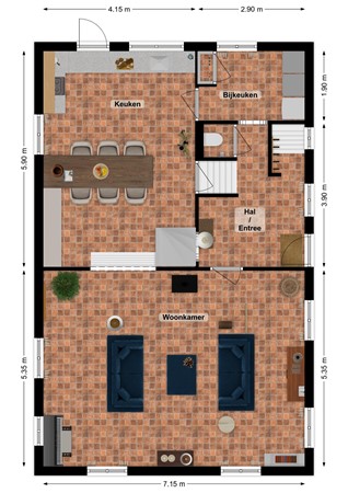 Maasdijk 50, 4284 VC Rijswijk (Nb) - Plattegrond Maasdijk 50 Rijswijk NB Begane grond.jpg