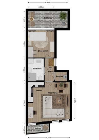 Boterstraat 13A, 4251 CC Werkendam - Plattegrond Boterstraat 13a Werkendam.jpg