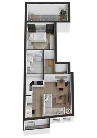 Boterstraat 13A, 4251 CC Werkendam - Plattegrond 3D Boterstraat 13a Werkendam.jpg