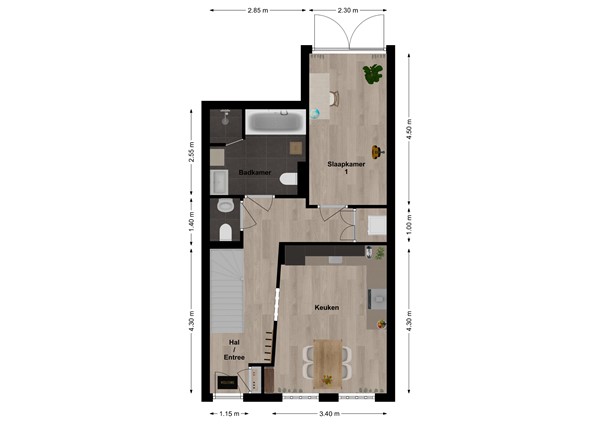 Hoogstraat 37, 4285 AG Woudrichem - Plattegrond Hoogstraat 37 Woudrichem Begane grond.jpg
