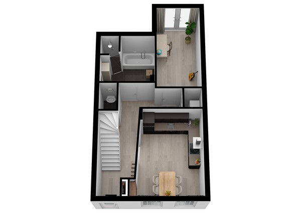 Hoogstraat 37, 4285 AG Woudrichem - Plattegrond 3D Hoogstraat 37 Woudrichem Begane grond.jpg