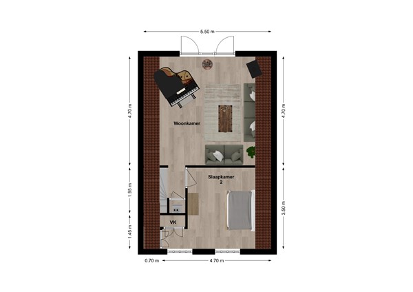 Hoogstraat 37, 4285 AG Woudrichem - Plattegrond Hoogstraat 37 Woudrichem Verdieping.jpg