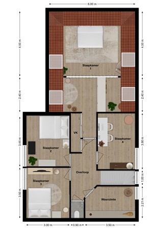 Groenendijk 8, 4285 WB Woudrichem - Plattegrond Groenendijk 8 Woudrichem Verdieping.jpg