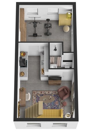 Groenendijk 8, 4285 WB Woudrichem - Plattegrond 3D Groenendijk 8 Woudrichem Begane grond bijgebouw.jpg
