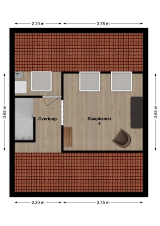 Molenhof 4, 4261 XD Wijk en Aalburg - Plattegrond Molenhof 4 Wijk en Aalburg Zolder.jpg