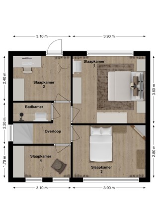 Burgemeester Prinssenlaan 11, 4941 AJ Raamsdonksveer - Plattegrond Burgemeester Prinssenlaan 11 Raamsdonksveer Verdieping.jpg