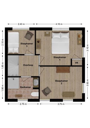 Schoolstraat 13, 4254 AK Sleeuwijk - Plattegrond Schoolstraat 13 Sleeuwijk Verdieping.jpg