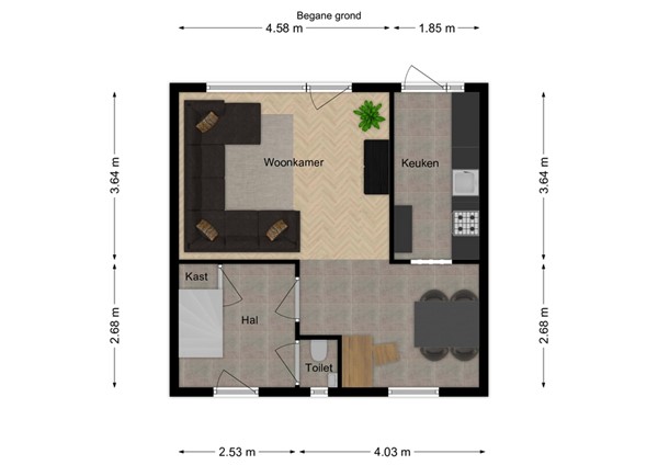 Christiaan Huygensstraat 26, 5025 EE Tilburg - 1 - Plattegrond BG.jpg
