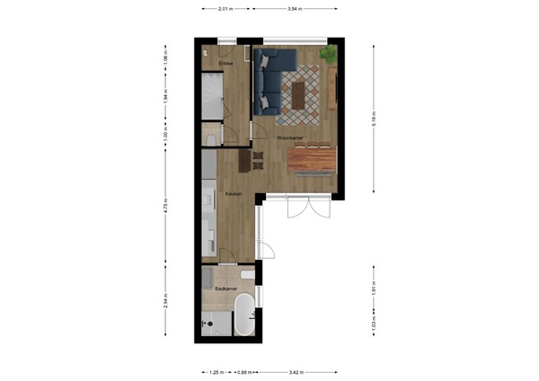 Wierinxwal 5, 4251 XK Werkendam - Plattegrond begane grond.jpg