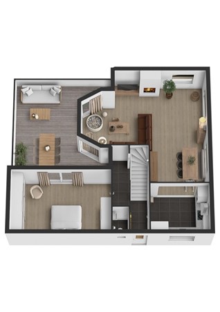 Buitendijk 70, 4273 GC Hank - Plattegrond 3D Buitendijk 70 Hank Beagne grond.jpg