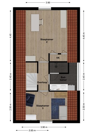 Buitendijk 70, 4273 GC Hank - Plattegrond Buitendijk 70 Hank Verdieping.jpg