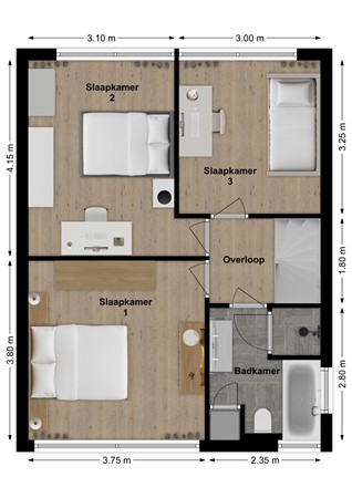 Dokter Oosteromstraat 16, 4281 LD Andel - Plattegrond Dokter Oosteromstraat 16 Andel Verdieping.jpg