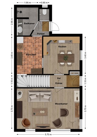 Korn 52, 4271 BR Dussen - Plattegrond Korn 52 Dussen Begane grond.jpg